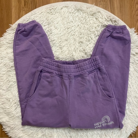 Krost The Austin Support Your Friends Cotton Sweatpants in Purple - Picture 2 of 13